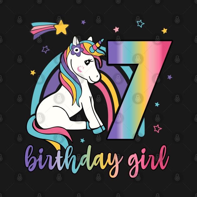 7th birthday Girls Unicorn by FloraLi