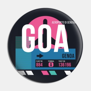 Genoa (GOA) Airport // Sunset Baggage Tag Pin