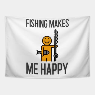 Fishing Makes Me Happy Tapestry