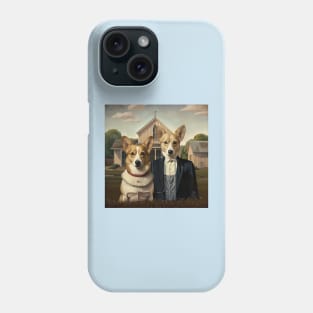 Corgi American Gothic Phone Case