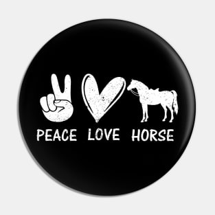 Horse Peace Love Horses Equestrian Horseback Riding Pin