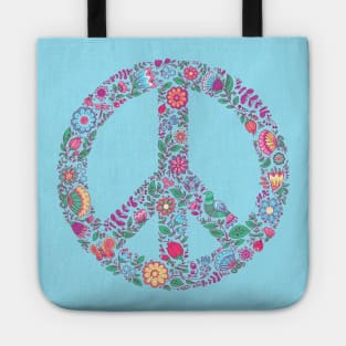 Peace Sign Flowers Tote