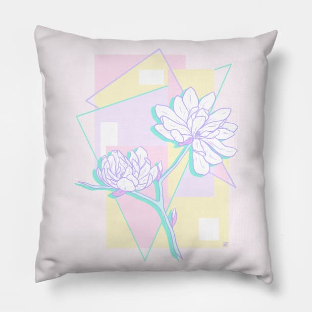 Magnolia Dreams Pillow by Cosmic Queers