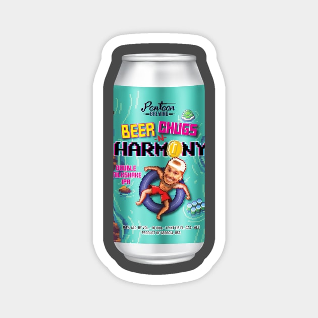 Beer Chugs-n-Harmony Can Art Magnet by The BS Podcast Network