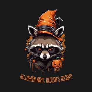 Spooky and Cute Raccoon - Halloween Delight T-Shirt