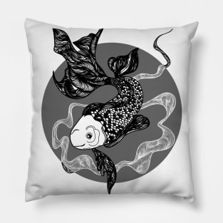 Gold fish (gray) Pillow