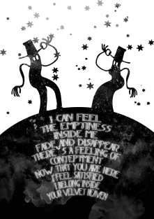 I can feel the emptiness inside me fade and disappear There's a feeling of conteptment now that you are here I feel satisfied I belong inside Your velvet heaven Magnet