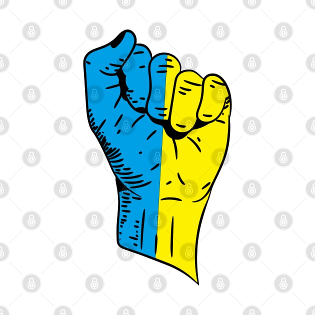 Flag of Ukraine on a Raised Clenched Fist by Vladimir Zevenckih