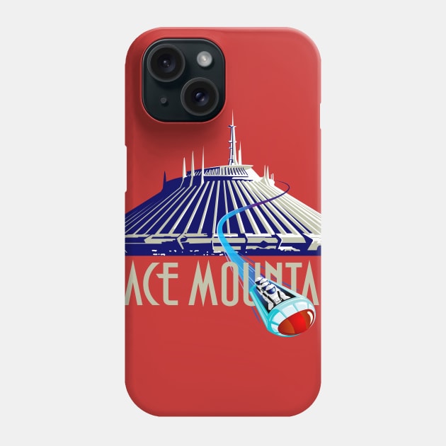 Space Mountain Retro Style - White Phone Case by Blake Dumesnil Designs