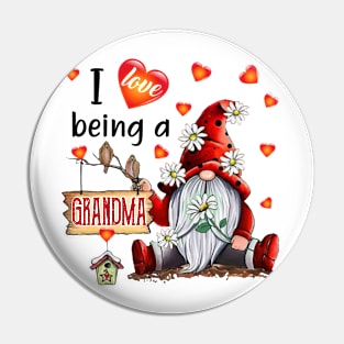 Gnome I Love Being Grandma Pin