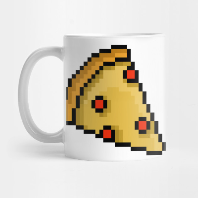 pixel art pizza pizza mug teepublic teepublic