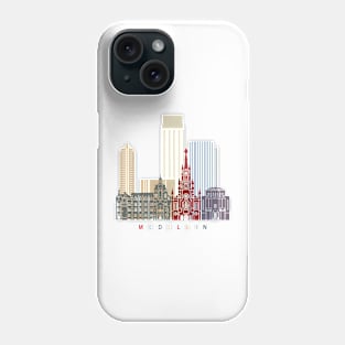 Medellin skyline in poster Phone Case