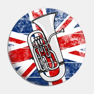 Euphonium UK Flag Britain Euphoniumist British Musician Pin