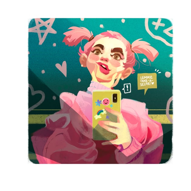 Pink girl Selfie by Kire Torres