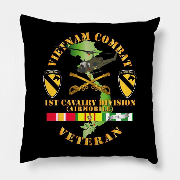 Vietnam Combat Cavalry Veteran w 1st Cavalry Div SSI Pillow by twix123844