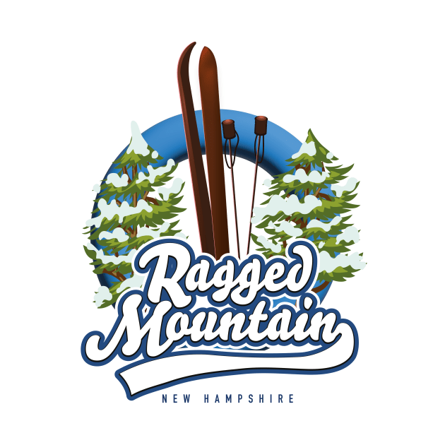 Ragged Mountain New Hampshire ski logo by nickemporium1