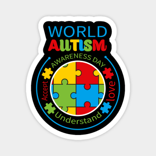 World autism - Awareness day - Puzzle Magnet