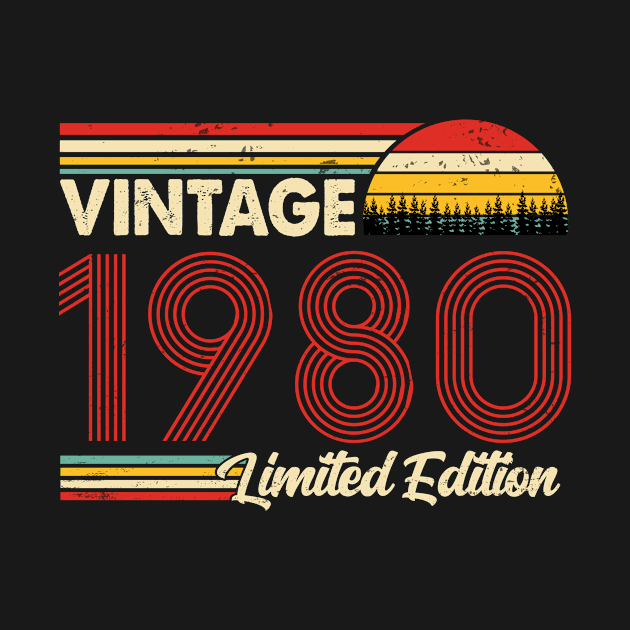 Vintage 1980 Birthday Shirt Limited Edition 1980 Birthday by Nikkyta