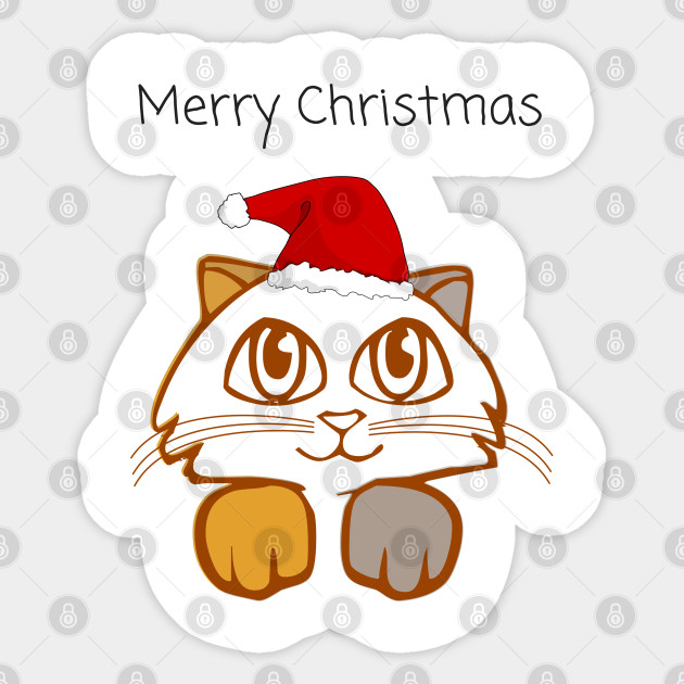 Christmas Cat With Santa Hat Gift Idea Christmas Cat Cat