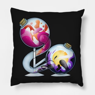 Lesbian and Non-Binary Pride Potion Pillow