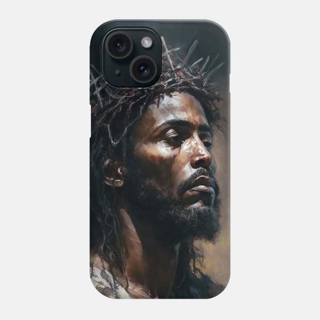 Black Christ African American Jesus Art Phone Case by AI Art Originals