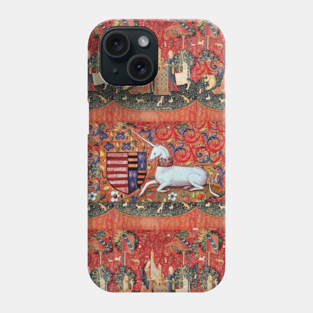 UNICORN ,FANTASY FLORAL ,ANIMALS MEDIEVAL HERALDIC MOTIFS Phone Case by BulganLumini