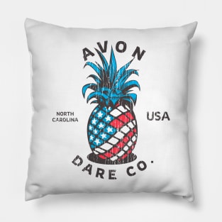 Avon, NC Summertime Vacationing Patriotic Pineapple Pillow