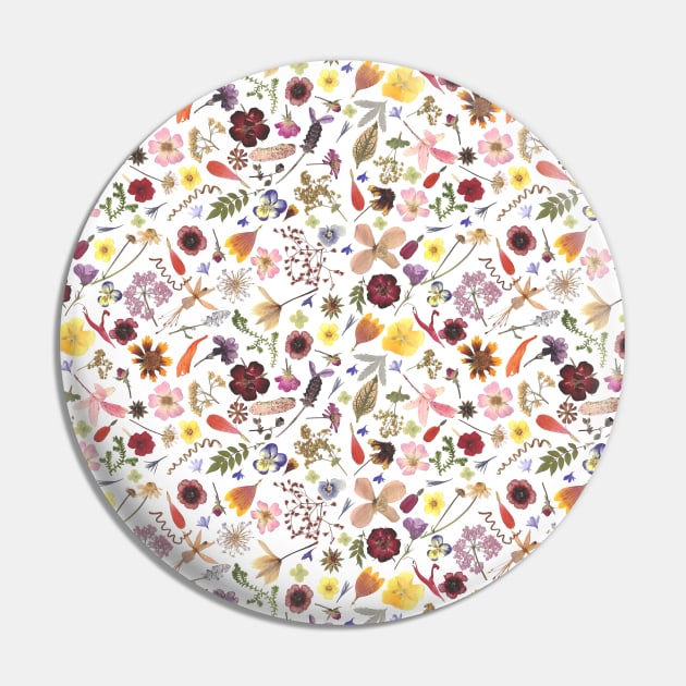 Multicolored Pressed Flower Garden Pin by My Petal Press