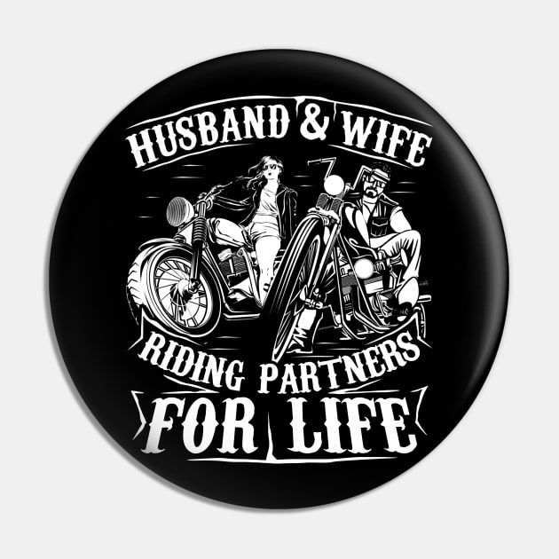 Motorcycle Husband And Wife Riding Partners For Life Pin by Buleskulls 