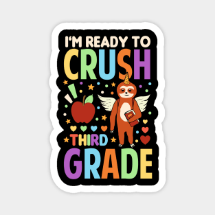 I'm Ready To Crush Third Grade Sloth Unicorn Back To School Magnet