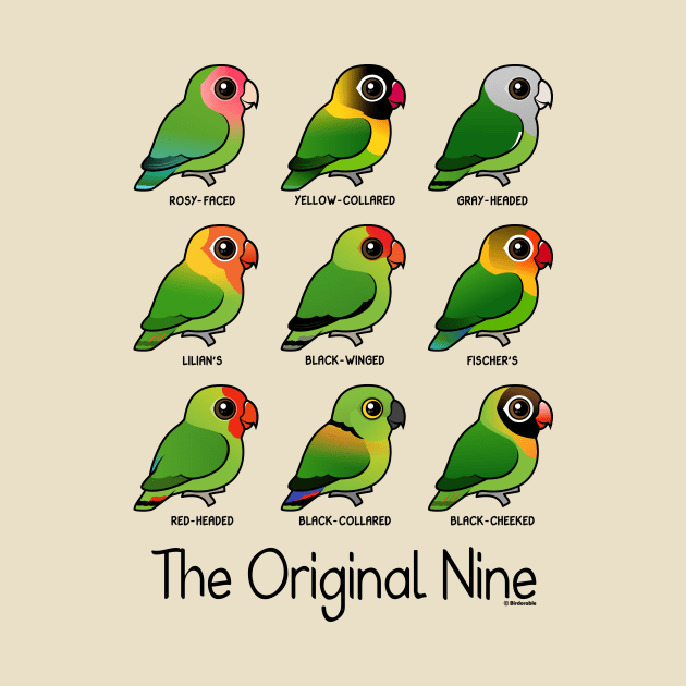 The Original Nine Lovebirds by birdorable