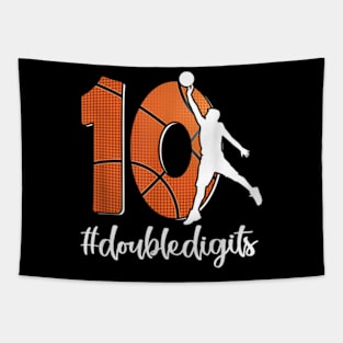 10th Birthday Double Digits Ten Basketball For Boys Men Tapestry