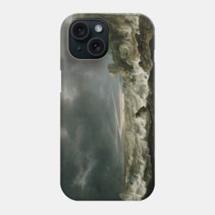 Ship in Distress off a Rocky Coast by Simon de Vlieger Phone Case