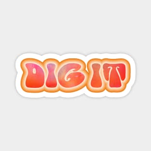 DIG IT! Retro 60s 70s aesthetic slang Magnet