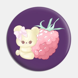 Raspberry Cutie Bear Pin