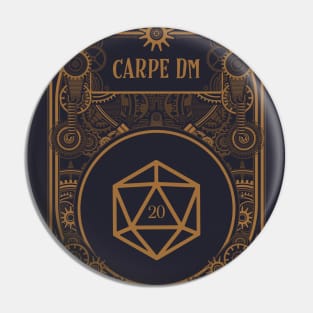 Carpe Diem Steampunk D20 Dice Mechanical Tabletop RPG Pin