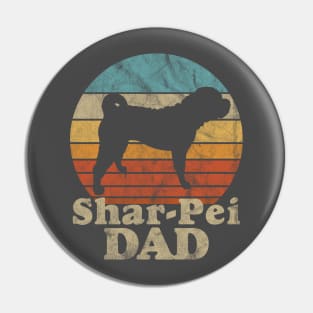 Vintage Eighties Style Shar-Pei Dad Distressed Pin