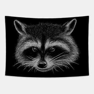 Trash Panda Illustration Masked Bandit Raccoon Drawing Tapestry