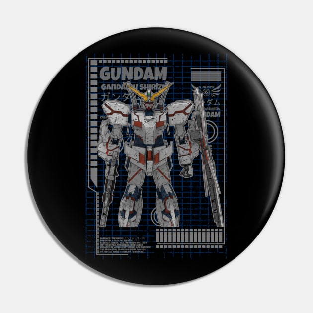 RX-0 Unicorn Gundam Pin by gblackid