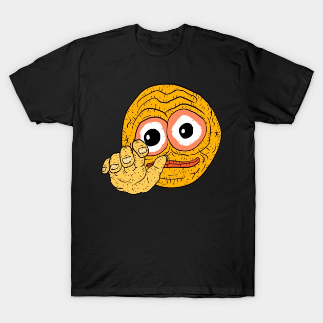 cursed emoji, hand emoticon meme drawing. - Cursed - T-Shirt