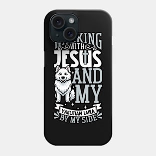 Jesus and dog - Yakutian Laika Phone Case