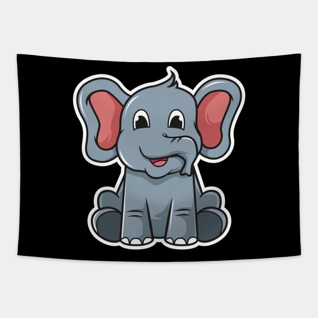 Elephant Cartoon Tapestry by MyBeautifulFiles