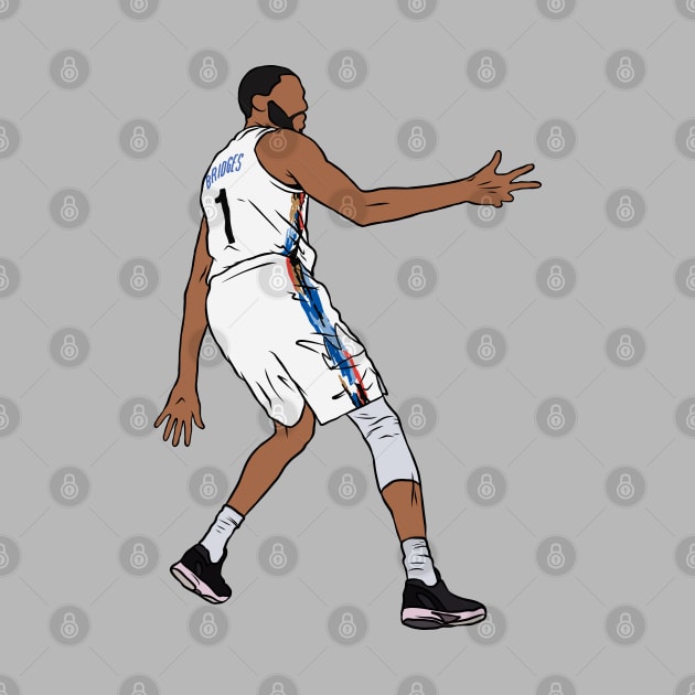 Mikal Bridges 3 Point Celebration (Brooklyn) by rattraptees