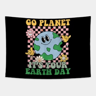 Go Planet Its Your Earth Day 2024 Teacher Kids Cute Earth Tapestry