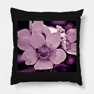 Glacier National Park Wild Flowers, black and white Pillow