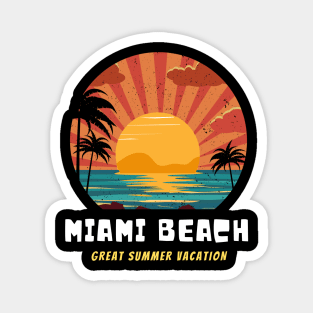 Miami Beach l Palm trees l Sunset l Summer vibes Magnet