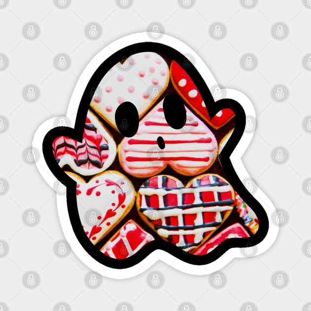 Valentines Heart Cookies Ghost Magnet by Celestial Mystery