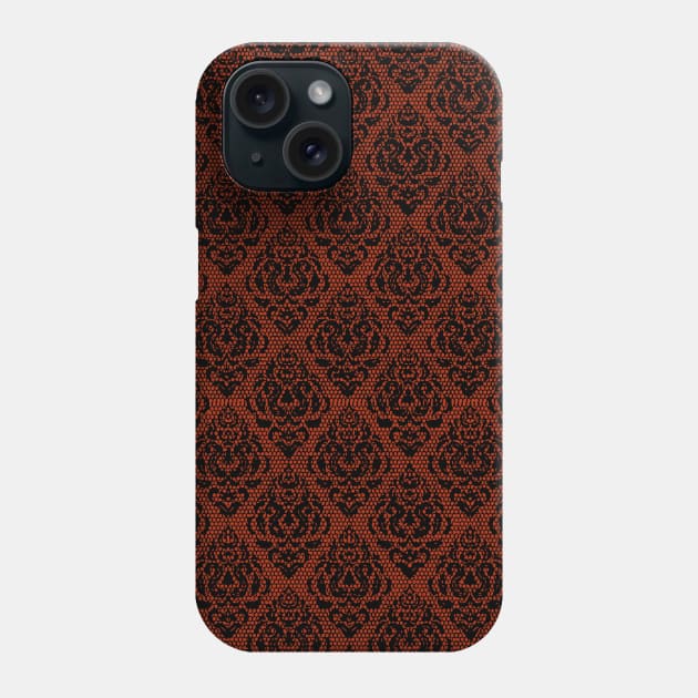 Fleur De Lis Lace Pattern - Red Phone Case by SunGraphicsLab