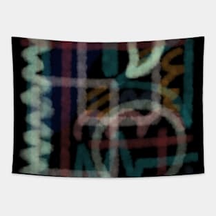 Black Rainbow Abstract Tapestry