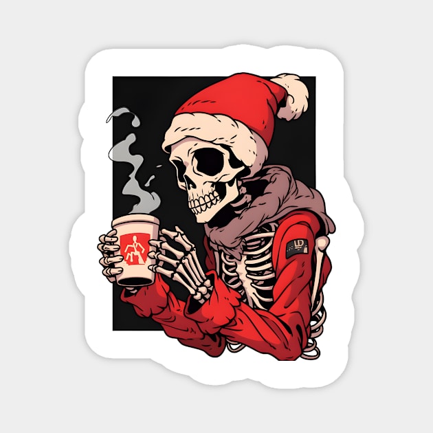 Christmas Celebration with a Skull Twist Magnet by ragil_studio